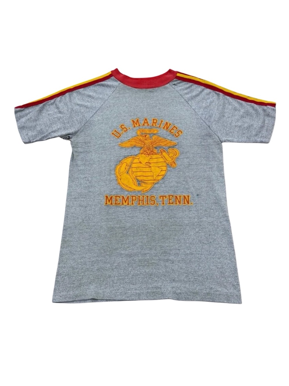 Vintage 1970s Velva Sheen U.S. Marines Memphis Tennessee Raglan T-Shirt